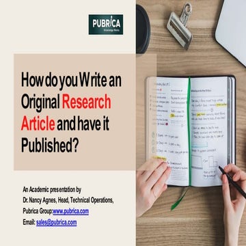 How do you write an original research article and have it published? – Pubrica