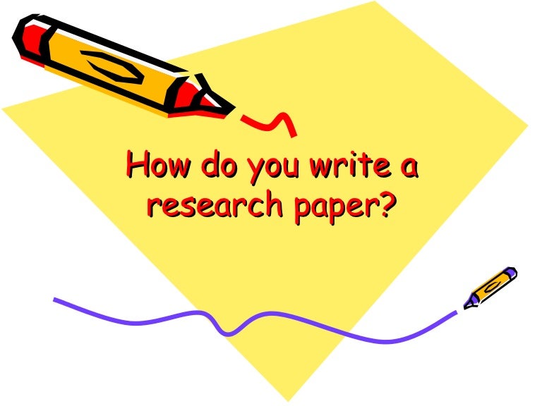 How do you write a paper