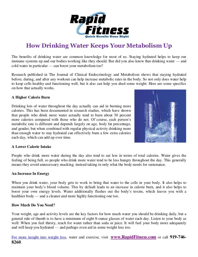 How Drinking Water Keeps Your Metabolism Up