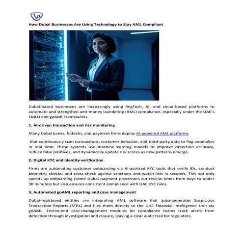 AML Compliance Checklist for Real Estate Brokers in Dubai | PDF
