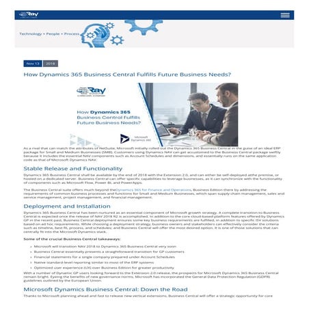 How dynamics 365 business central fulfills future business needs