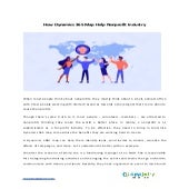 How dynamics 365 map help nonprofit industry