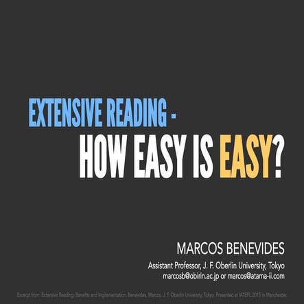 Extensive Reading: How easy is easy?