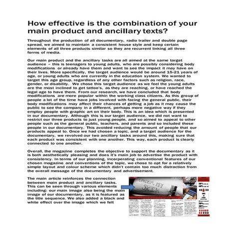 How effective is the combination of your main product and ancillary texts