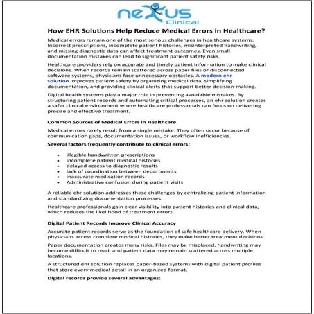 A Complete Guide on EHR Solutions: Types, Process, And Its Cost | PDF