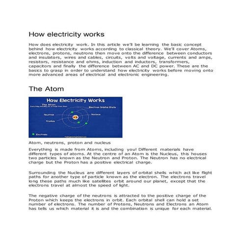 How electricity works