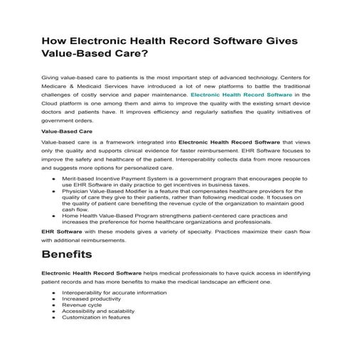 The Future of Electronic Health Record Software in 2023 | PDF