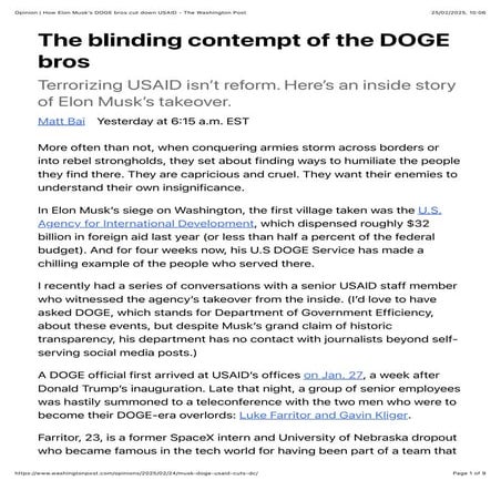 How Elon Musk’s DOGE bros cut down USAID