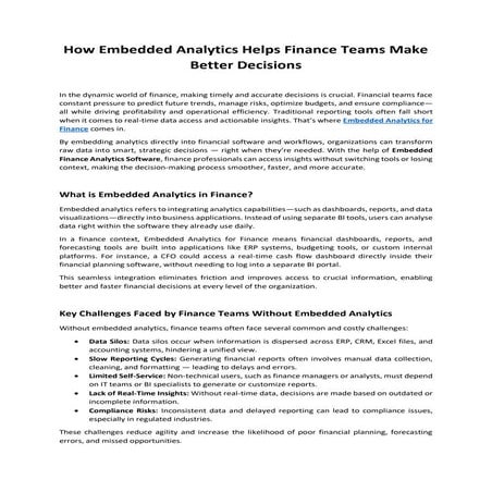 Advantages of SAP S4HANA Embedded Analytics | PPTX