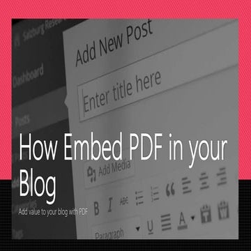 How embed pdf in your blog