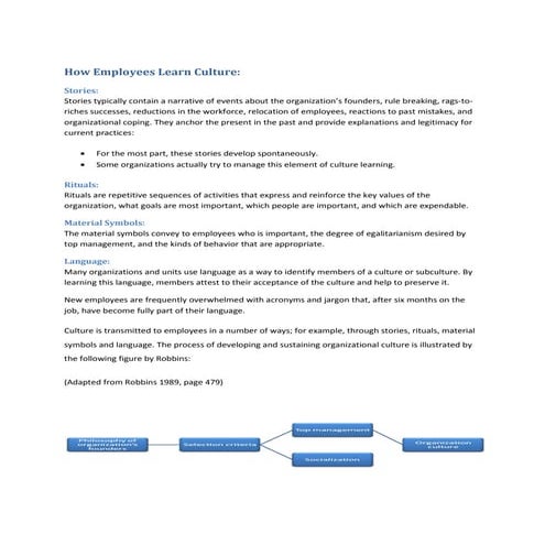 How employees learn culture