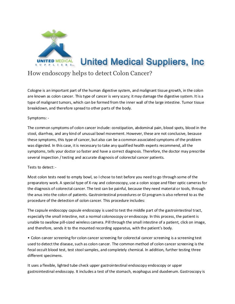 How endoscopy helps to detect Colon Cancer?