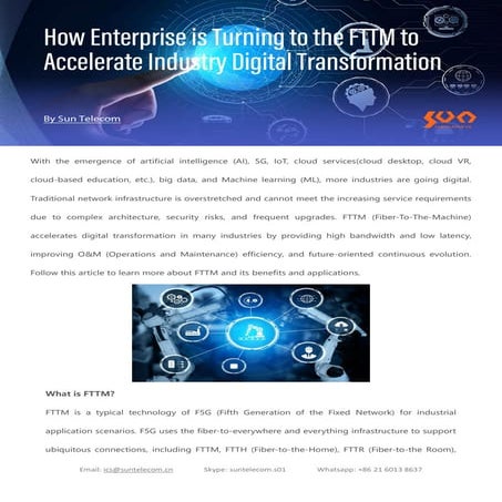 How Enterprise is Turning to the FTTM to Accelerate Industry Digital Transfor...