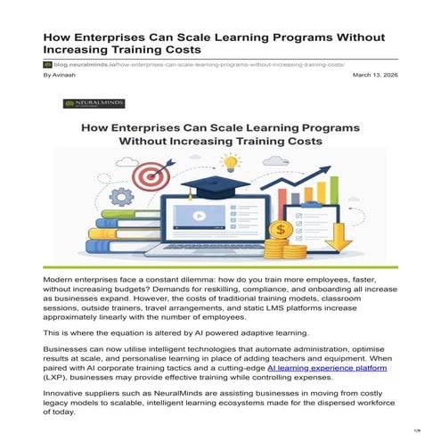 How Enterprises Can Scale Learning Programs Without Increasing Training ...