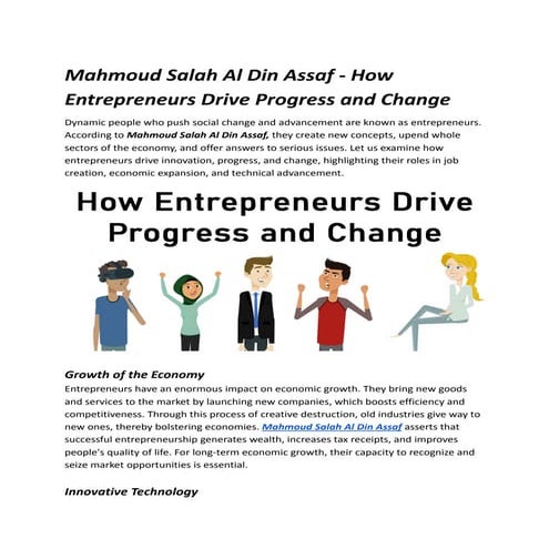 Mahmoud Salah Al Din Assaf: Catalyst for Change