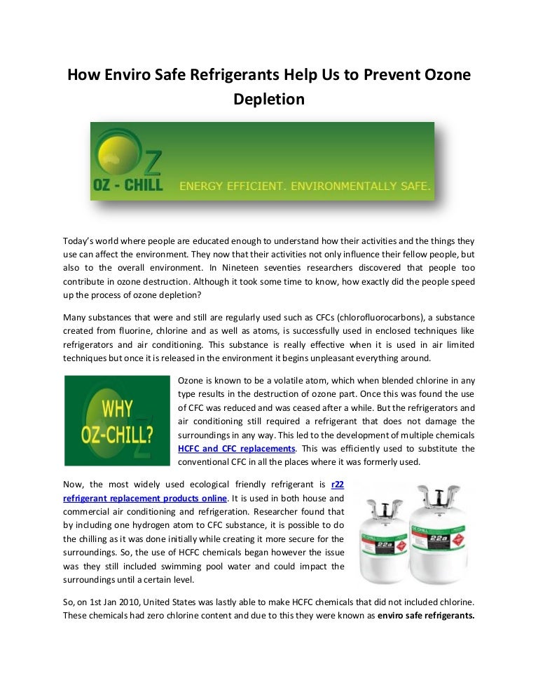 How enviro safe refrigerants help us to prevent ozone depletion