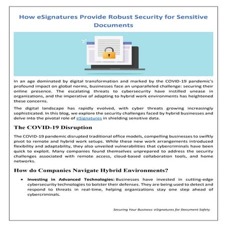  How eSignatures Provide Robust Security for Sensitive Documents