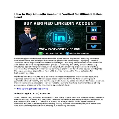 How to Buy and Manage Verified LinkedIn Accounts for Sales Success | PDF