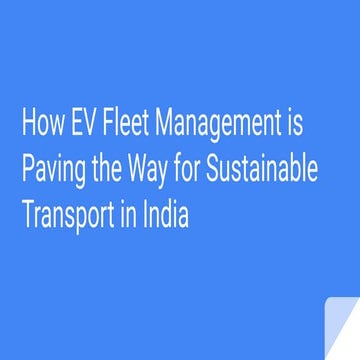 How EV Fleet Management is Paving the Way for Sustainable Transport in ...