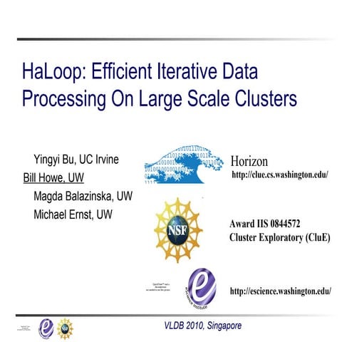 HaLoop: Efficient Iterative Processing on Large-Scale Clusters