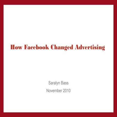 How facebook changed advertising