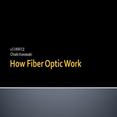 How fiber optic work