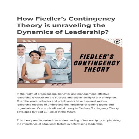 How Fiedler’s Contingency Theory is unraveling the Dynamics of ...