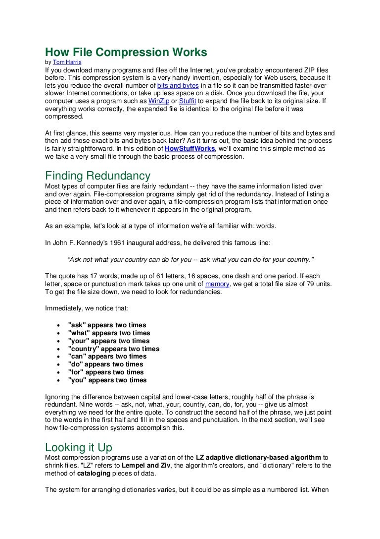 How file compression works