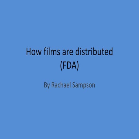 How films are distributed | PPTX