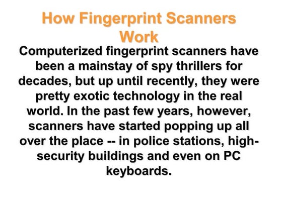 Fingerprint presentation | PPTX