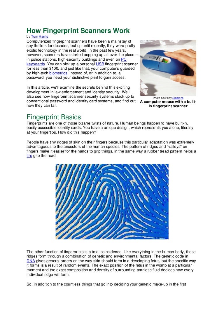 How fingerprint scanners work