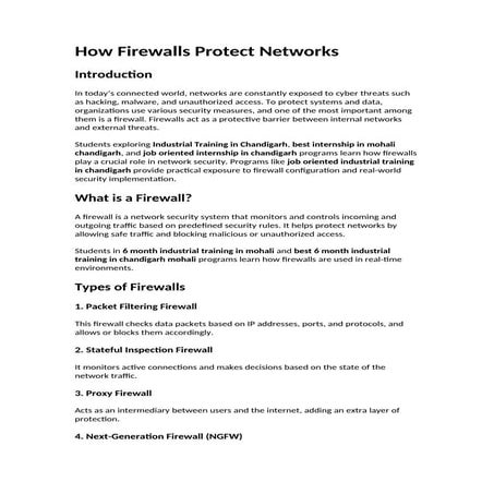 Comprehensive Guide to How Firewalls Protect Networks and Enhance ...