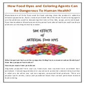How Food Dyes and Coloring Agents Can Be Dangerous To Human Health?