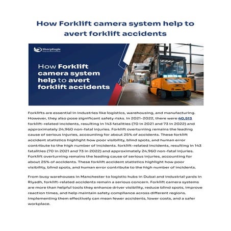 How Forklift camera system help to avert forklift accidents