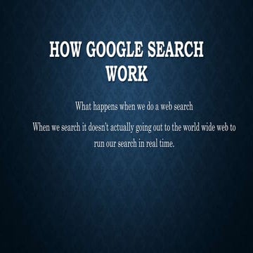 How google search work