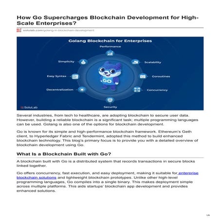 How Go Supercharges Blockchain Development for High-Scale Enterprises