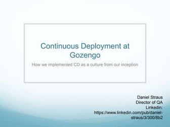 How Gozengo Implemented a Continuous Deployment Culture from Day One