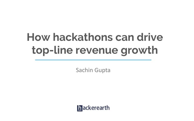 How hackathons can drive top line revenue growth