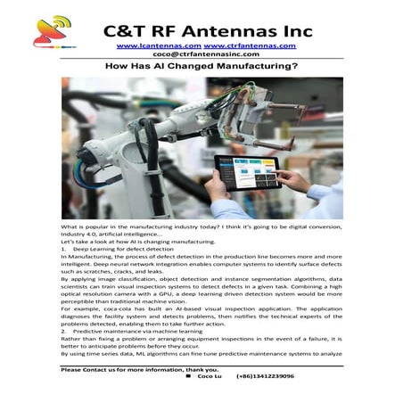 How has ai changed manufacturing