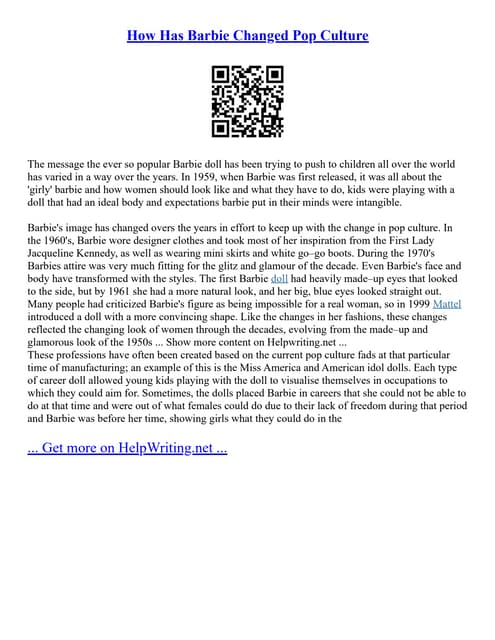 How Has Barbie Changed Pop Culture