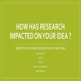 How has research impacted on your idea