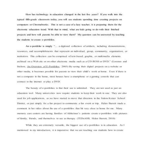 How has technology in education changed in the last five years rd