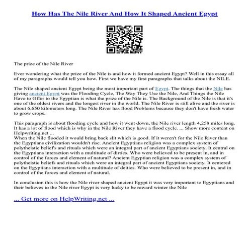 How Has The Nile River And How It Shaped Ancient Egypt