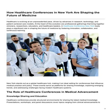 How Healthcare Conferences in New York Are Shaping the Future of ...