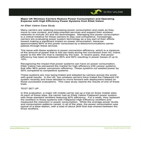 How HE Results In Cost Saving - an Eltek Case Study