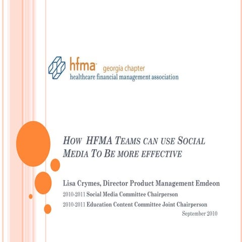 How hfma teams can use social media to be more effective