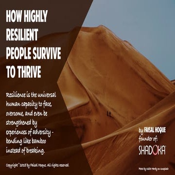 How Highly Resilient People Survive to Thrive 