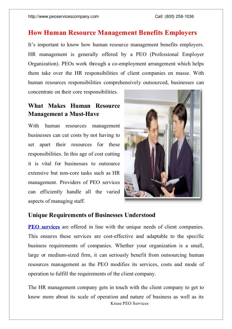 How human resource management benefits employers