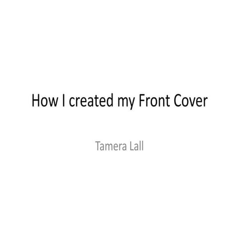 How i created my front cover