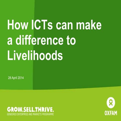 How ICTs can make a difference to livelihoods